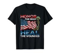 Military Service Honor the Dead Heal the Wounded Veteran Value Graphic T-Shirt, Men, Black, S
