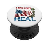 Military Service Honor the Dead Heal the Wounded Warrior PopSockets Adhesive PopGrip