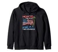 Military Service Honor the Dead Heal the Wounded Warrior Zip Hoodie