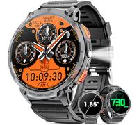 Military Smart Watch for Men 1.85" HD Touch Screen 730mAh Battery Smart Watches with LED Flashlight for Android iOS （Bluetooth Call Answer/Dial Calls） Fitness Tracker with Heart Rate Blood