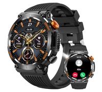 Military Smart Watch for Men Answer/Make Call, Outdoor Waterproof Tactical Sports Smartwatch with LED Flashlight Compass, Heart Rate Sleep Monitor Fitness Tracker Watches for iPhone Android Phone