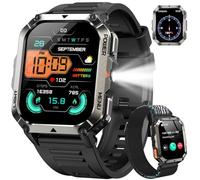 Military Smart Watch for Men(Answer/Make Calls),2.01"Fitness Watch with Compass/Flashlight/100 Days Battery/Heart Rate/SpO2/Sleep Monitor/100+ Sports/IP68 Waterproof,Outdoor Smartwatch for Android iOS
