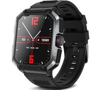 Military Smart Watch for Men Women Answer/Make Calls Waterproof Outdoor Fitness Tracker with Heart Rate Monitor for Android iOS (Black)