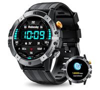 Military Smart Watches for Men, Fitness Tracker with GoMore Algorithm, Bluetooth Call,1ATM Waterproof,Heart Rate/SpO2/Sleep Monitor/124 Sports Modes, Tactical Smartwatch for Android iOS (Silver)