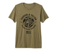 Military Snake Dagger Honor Valor Patriot USA Men`s Graphic Premium T-Shirt