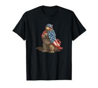 Military Soldier Bear Costume with Helmet and America Cape T-Shirt