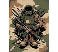 Military Soldier Notebook: Tactical 8.5 x 11 Inch Graph Paper Journal with Camouflage Comic-Style Cover: 110 Pages • 108 Grid Pages + 1 Owner Page • ... Notes, Planning, School & Creative Projects