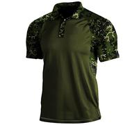 Military Style Polo Shirts for Men Quick Dry Camouflage Printed Polo Casual Comfortable Loose Shirt Button-Down Workout Running Short Sleeve Polo Tee Size M-XXXL