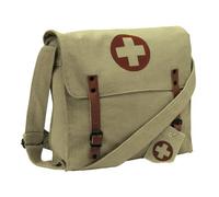 MILITARY STYLE RED CROSS MEDIC BAG IN BLACK ..SHOULDER/MESSENGER BAG