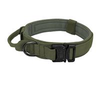 Military Tactical Adjustable Dog Collar Breathable Nylon Pet Collar Dog Camping Training Hunting Collar For German Shepherd French Bulldog Labrador,Green,XL