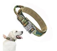 Military Tactical Adjustable Dog Collar Outdoor Reflective Dog Camping Hunting Training Collar Heavy Duty Nylon Adjustable Tactical Dog Collar Labrador German Shepherd Collar,A,M