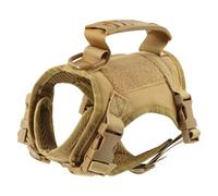 Military Tactical Adjustable Nylon Puppy Cat Training Harness Vest For Shiba Inu Yorkshire Terrier Chihuahua Pug,Brown