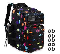 Military Tactical Backpack 45L Large Tactical Backpack for Men, Hiking Rucksack With Bottle Holder, Fluorescent Tie Dye, 40L US, Hiking, Trekking