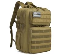Military Tactical Backpack for Men Waterproof Daypack 3 Day Assault Pack Molle Bag with Water Bottle Holder (Khaki, 50L)