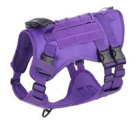 Military Tactical Dog Chest Harness Outdoor Slip Resistant With Control Handle Dog Training Hunting Harness For Labrador German Shepherds,PURPLE,M
