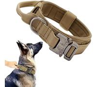 Military Tactical Dog Collar Adjustable Pet Collar Dog Outdoor Camping Training Hunting Collar Medium And Large Dog German Shepherd Labrador Multi Collar,Khaki,L