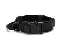 Military Tactical Dog Collar With Control Handle Adjustable Nylon Dog Collar Dog Walking Camping Hunting Training Collar For Medium And Large Dogs German Shepherd Labrador,Black,L