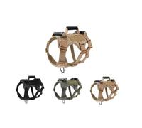 Military Tactical Dog Harness Leather Large Brown - Heavy Duty Adjustable K9 Vest with Soft Padded Interior - No Pull Training Harness - Control Handle for Walking, Hiking & Outdoor Use