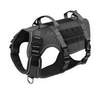 Military Tactical Dog Harness Outdoor Reflective Pet Camping Hunting Training Harness Vest Hiking Travel Dog Harness For Medium And Large Dogs German Shepherd Labrador,black,M