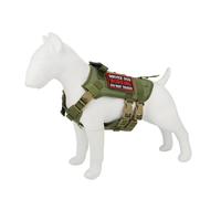 Military Tactical Dog Training Hunting Harness Vest With Control Handle Adjustable Nylon Service Dog Harness For Labrador French Bulldogs,Green,S