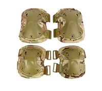 Military Tactical Knee & Elbow Pads Set 4 in 1 Anti-impact Hunting Paintball Shooting Protective Camouflage Knee Pads Support for Outdoor CS and Extreme Sports (CP Camouflage)