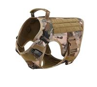 Military Tactical Large Dog Harness German Shepherd French Bulldog Training Camping Hunting Hiking Harness Vest Adjustable Nylon Dogs Harness,A,XL
