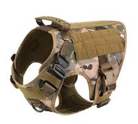 Military Tactical Nylon Large Dog Harness Collar Leash Set French Bulldog German Shepherd Malinois Training Walking Camping Hunting Harness Vest Suitable For Medium Dogs,A,L