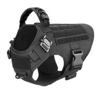 Military Tactical Working Dog Camping Training Harness With Control Handle Adjustable Nylon Dog Harness For German Shepherds French Bulldogs,black,XL