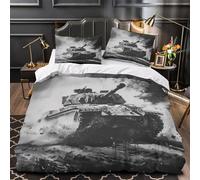 military tank action 3D Printed 3 PCS Comforter Cover warfare illustration style Duvet Cover Set Dust Mite Proof Microfiber Zipper Closure for Kids Teens Men Women Adults Super king（260x220cm）