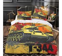 Military-tank-art Comforter Cover 3D Design Printed Luxury 3 Piece Bedding Set Zipper vintage-war-themed Duvet Cover Super Soft Machine Washable for Kids Teens Adults Women Youth King（220x240cm）