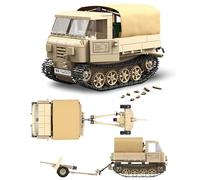Military Tank Building Block, WW2 RSO/01 Tractor Building Kit & PaK35/36 Antitank Toys, Great Gifts for Military Enthusiasts and Boys, 606 PCS Tank Model Set