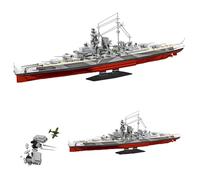 Military Tibpitz Battleship Building Block Set, 2000+PCS Battleship Adults Collectible DIY Kit with Aircraft & Weapon Accessories, Naval Warship Model for Desk Decor & Gifts for WW2 Enthusiasts