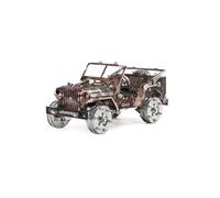 Military Transport Vehicle Metal Puzzle Model Kit, 100+PCS 3D DIY Mechanical Punk Assembly Kit, Stainless Steel Steampunk Puzzle Model, Camouflage Desk Display Collectible Hobby Kit for Adults