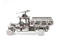 Military Transport Vehicle Metal Puzzle Model Kit, 150+PCS 3D DIY Mechanical Punk Assembly Kit, Stainless Steel Steampunk Puzzle Model, Camouflage Desktop Display Collectible Hobby Kit for Adults