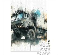 Military Truck Art Print Jigsaw Puzzles Puzzles for Adults Kids. 1000 Pieces Impossible Challenge Toy Educational Games Home Decoration for Educational Games Gifts 38x26cm/1000pcs