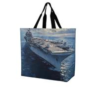 Military U.S Fight Jets Large Tote Bag Reusable for Shopping
