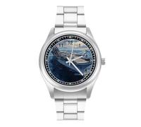 Military U.S Fight Jets Men's Quartz Watch Stainless Steel Bands Easy Read Minimalist Wristwatches Daily Business