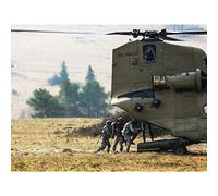 Military USA Army Soldiers CH-47 Chinook Helicopter Photo Premium Wall Art Canvas Print 18X24 Inch
