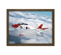 Military USA Navy T-45A Goshawk Aircraft Photo Artwork Framed Wall Art Print 18X24 Inch