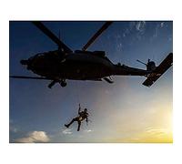 Military USA USAF HH-60 Pave Hawk Helicopter On Mission Photo Art Print Canvas Premium Wall Decor Poster Mural