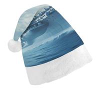 Military USS Enterprise Battleship Fight Jets Classic Christmas Santa Hat Unisex Printed Xmas Holiday Hats for New Year Festive Party