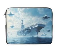 Military USS Enterprise Battleship Fight Jets Funny Laptop Sleeve Case with Double Zipper Trendy Protective Computer Cover 10-17 Inch