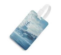 Military USS Enterprise Battleship Fight Jets Luggage Tags Cruise Essentials Holders Privacy Protection Bag Tag Baggage Identifier for Suitcases Backpacks