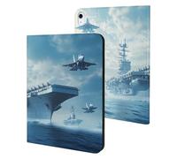 Military USS Enterprise Battleship Fight Jets Printed Tablet Cases Compatible with iPad Series Slim Trifold Stand Protective Cover