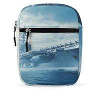 Military USS Enterprise Battleship Fight Jets Unisex Multi Purpose Mini Crossbody Bag Waterproof Small Shoulder Purse for Work Travel Shopping