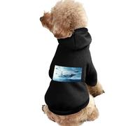 Military USS Enterprise Battleship Fight Jets Warm Dog Hooded Sweatshirt with Hat Soft Pet Pullover Clothes for Small Medium Large Pets