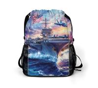 Military USS Enterprise Battleships Fight Jets Drawstring Backpack Dry And Wet Separation Sport Travel Beach Gym Sack String Yoga Bag