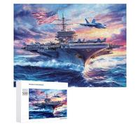 Military USS Enterprise Battleships Fight Jets Funny Wooden Picture Puzzle Wood Jigsaw Creative Gift for Adults And Family Game