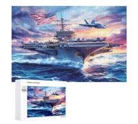 Military USS Enterprise Battleships Fight Jets Funny Wooden Picture Puzzle Wood Jigsaw Creative Gift for Adults And Family Game