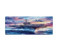Military USS Enterprise Battleships Fight Jets Mouse Pads Protector Desk Pad with Anti-Slip Rubber Base for Home and Office E-Sports Room